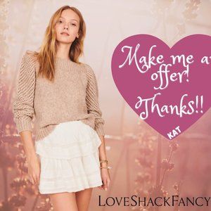 LoveShackFancy Ruffle Skirt M | Antique White
